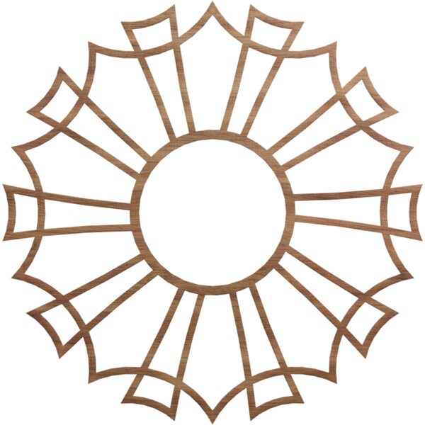 Ekena Millwork Augustus Wood Fretwork Pierced Ceiling Medallion, Walnut, 36"OD x 12 5/8"ID x 3/8"T CMWP36X36X0375AUWA - main